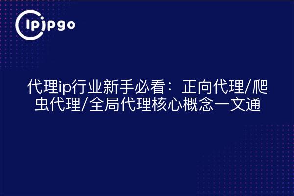 代理ip行业新手必看:正向代理/爬虫代理/全局代理核心概念一文通