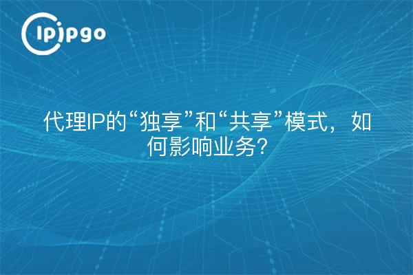代理IP的“独享”和“共享”模式，如何影响业务？