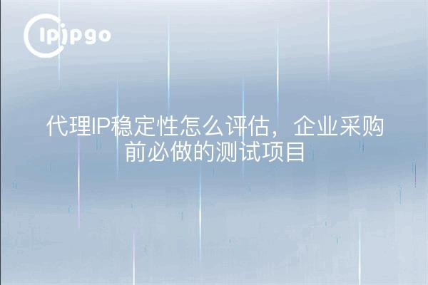 代理IP稳定性怎么评估，企业采购前必做的测试项目