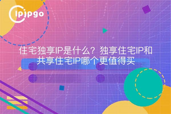 住宅独享IP是什么？独享住宅IP和共享住宅IP哪个更值得买