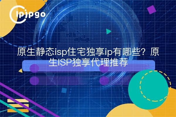 原生静态isp住宅独享ip有哪些?原生ISP独享代理推荐