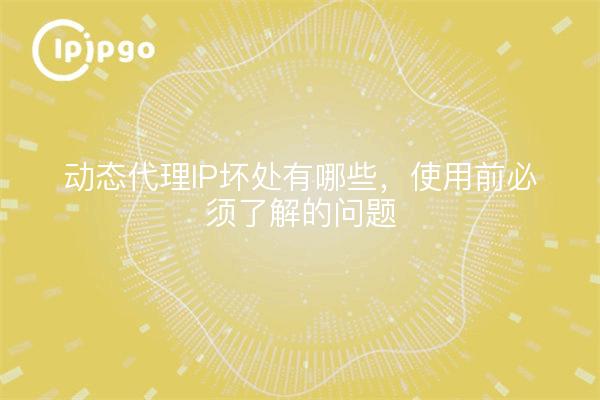 动态代理IP坏处有哪些，使用前必须了解的问题