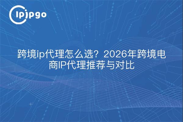 跨境ip代理怎么选？2026年跨境电商IP代理推荐与对比