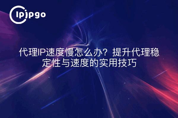 代理IP速度慢怎么办?提升代理稳定性与速度的实用技巧