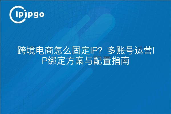 跨境电商怎么固定IP?多账号运营IP绑定方案与配置指南