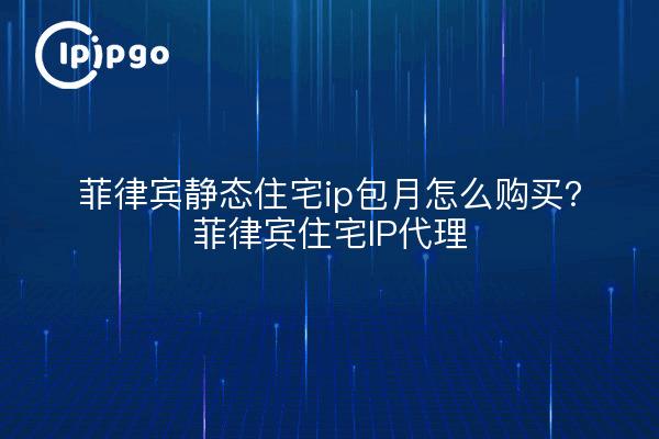 菲律宾静态住宅ip包月怎么购买?菲律宾住宅IP代理