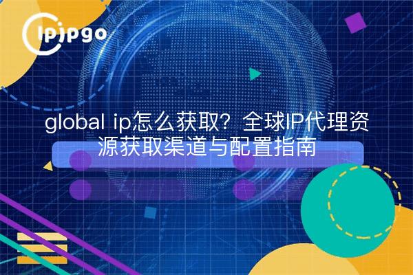 global ip怎么获取?全球IP代理资源获取渠道与配置指南