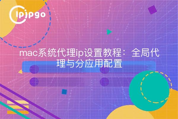 mac系统代理ip设置教程:全局代理与分应用配置