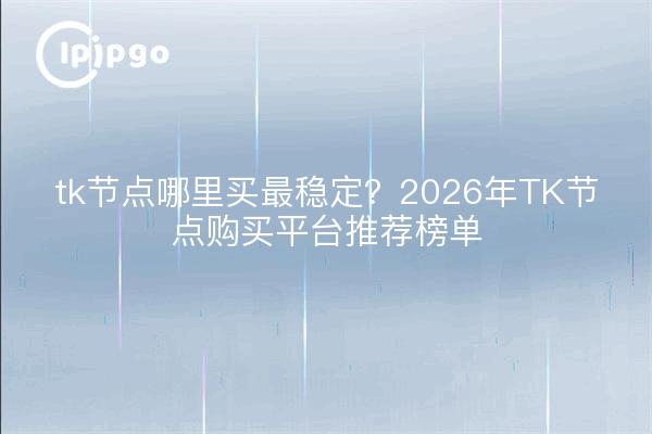 tk节点哪里买最稳定？2026年TK节点购买平台推荐榜单