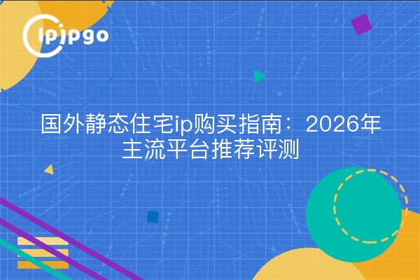 国外静态住宅ip购买指南：2026年主流平台推荐评测