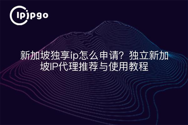 新加坡独享ip怎么申请?独立新加坡IP代理推荐与使用教程