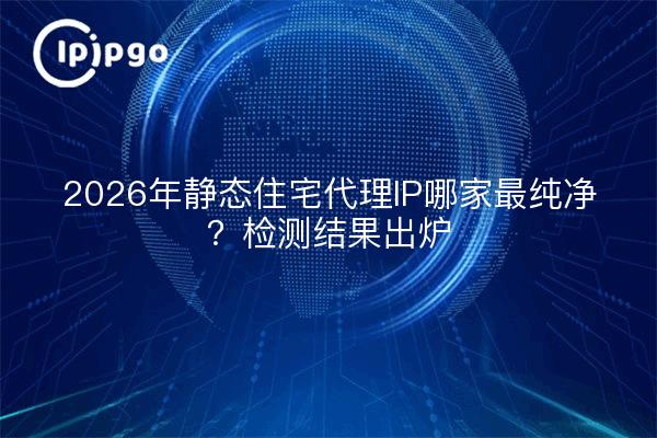 2026年静态住宅代理IP哪家最纯净?检测结果出炉