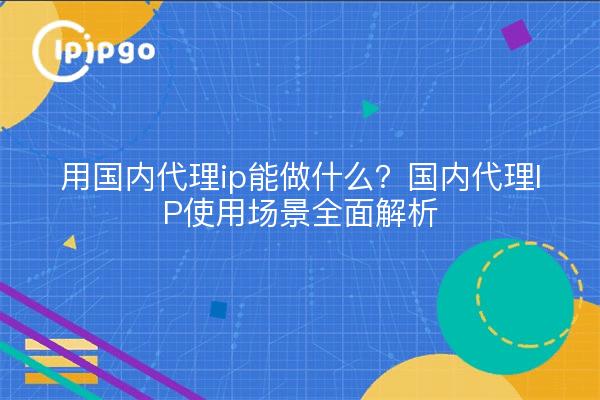 用国内代理ip能做什么?国内代理IP使用场景全面解析