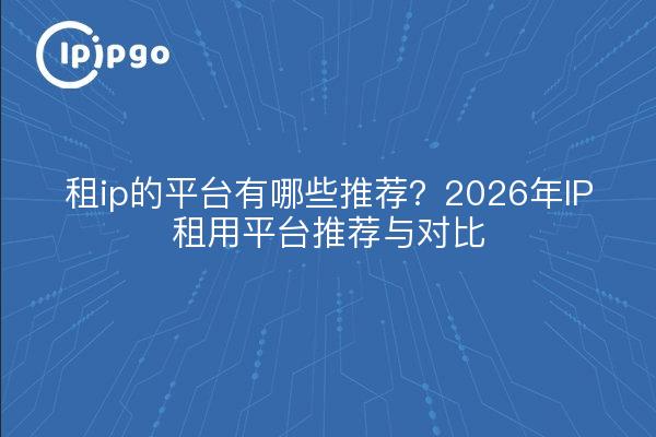 租ip的平台有哪些推荐?2026年IP租用平台推荐与对比