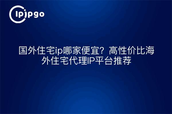 国外住宅ip哪家便宜？高性价比海外住宅代理IP平台推荐