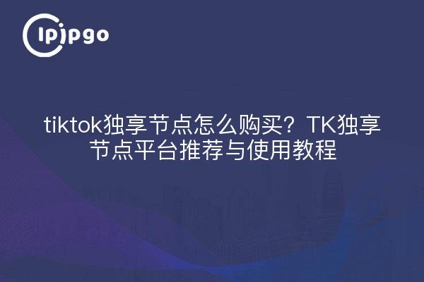 tiktok独享节点怎么购买？TK独享节点平台推荐与使用教程