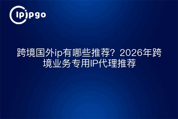 跨境国外ip有哪些推荐？2026年跨境业务专用IP代理推荐