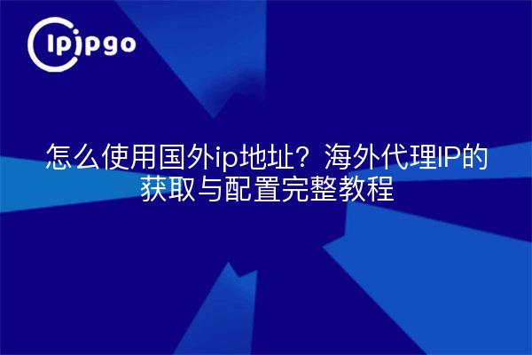 怎么使用国外ip地址?海外代理IP的获取与配置完整教程