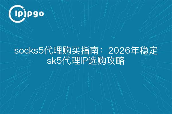 socks5代理购买指南：2026年稳定sk5代理IP选购攻略