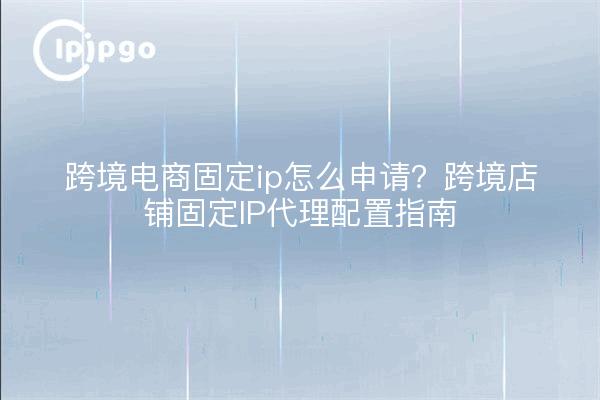 跨境电商固定ip怎么申请?跨境店铺固定IP代理配置指南