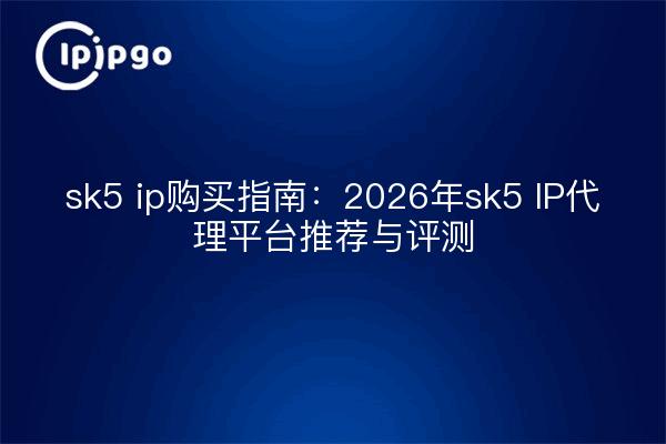 sk5 ip购买指南:2026年sk5 IP代理平台推荐与评测