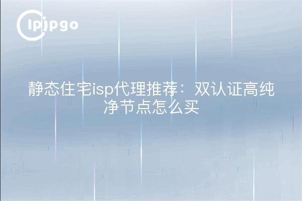 静态住宅isp代理推荐:双认证高纯净节点怎么买