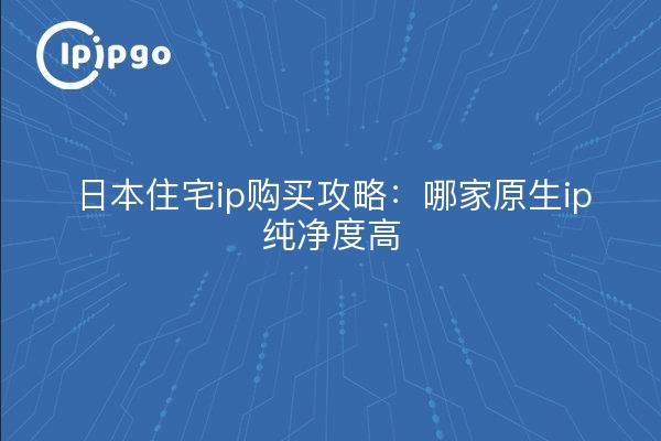 日本住宅ip购买攻略:哪家原生ip纯净度高