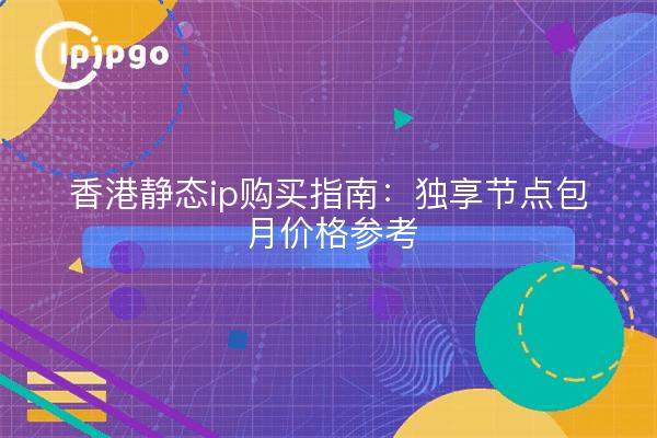 香港静态ip购买指南：独享节点包月价格参考