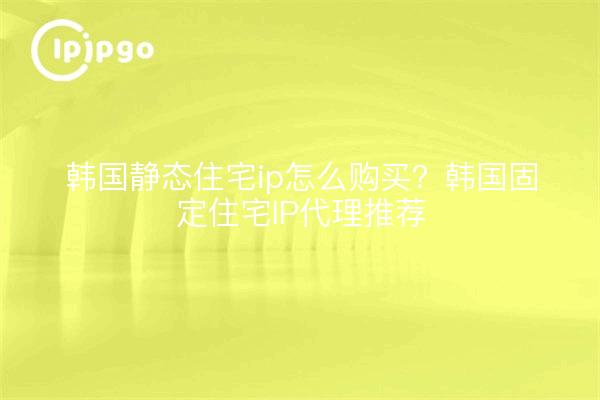 韩国静态住宅ip怎么购买？韩国固定住宅IP代理推荐