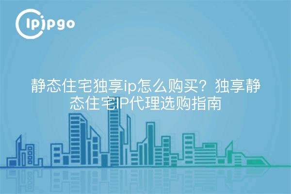 静态住宅独享ip怎么购买？独享静态住宅IP代理选购指南