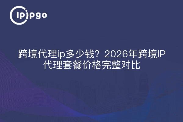 跨境代理ip多少钱?2026年跨境IP代理套餐价格完整对比