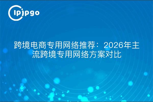 跨境电商专用网络推荐：2026年主流跨境专用网络方案对比