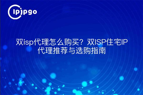 双isp代理怎么购买?双ISP住宅IP代理推荐与选购指南