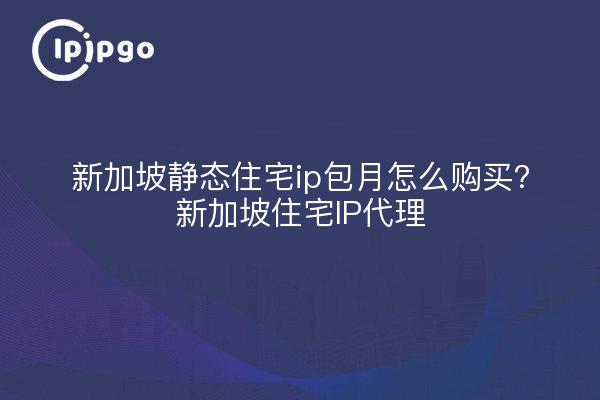 新加坡静态住宅ip包月怎么购买?新加坡住宅IP代理
