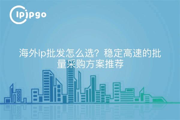 海外ip批发怎么选？稳定高速的批量采购方案推荐