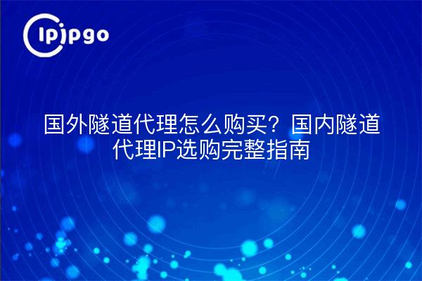 国外隧道代理怎么购买？国内隧道代理IP选购完整指南