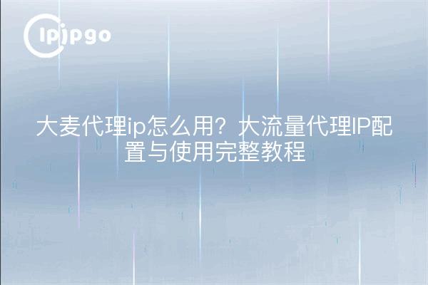 大麦代理ip怎么用?大流量代理IP配置与使用完整教程