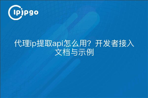 代理ip提取api怎么用?开发者接入文档与示例