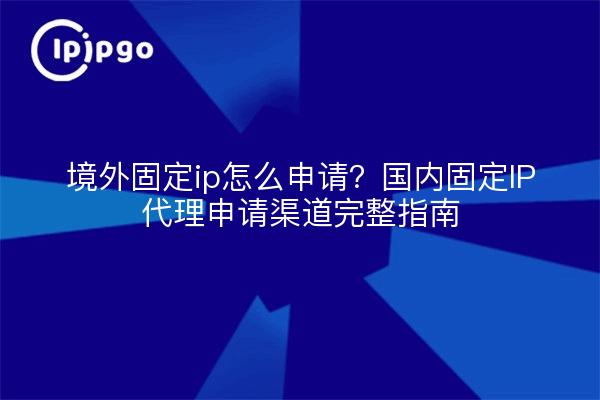 境外固定ip怎么申请？国内固定IP代理申请渠道完整指南