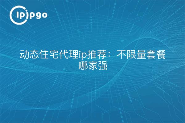 动态住宅代理ip推荐:不限量套餐哪家强