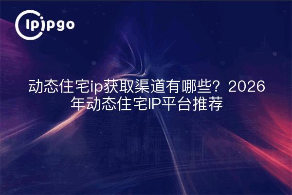 动态住宅ip获取渠道有哪些?2026年动态住宅IP平台推荐