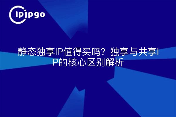 静态独享IP值得买吗？独享与共享IP的核心区别解析