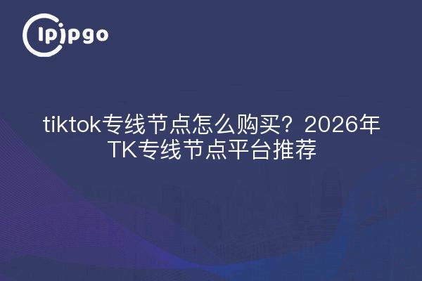 tiktok专线节点怎么购买？2026年TK专线节点平台推荐