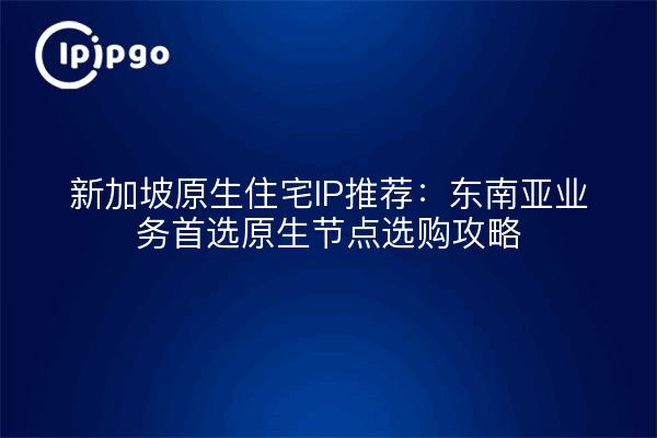 新加坡原生住宅IP推荐：东南亚业务首选原生节点选购攻略