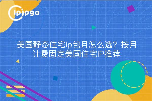 美国静态住宅ip包月怎么选?按月计费固定美国住宅IP推荐