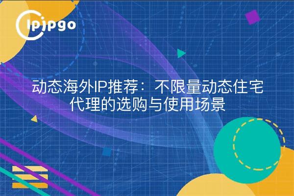 动态海外IP推荐：不限量动态住宅代理的选购与使用场景