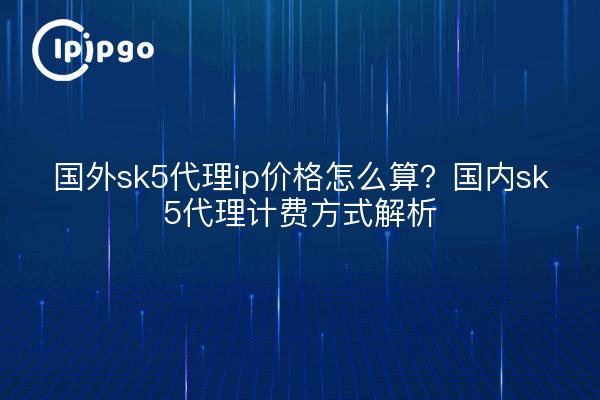国外sk5代理ip价格怎么算?国内sk5代理计费方式解析