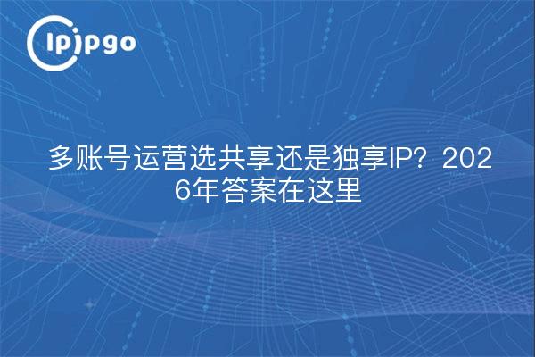 多账号运营选共享还是独享IP?2026年答案在这里