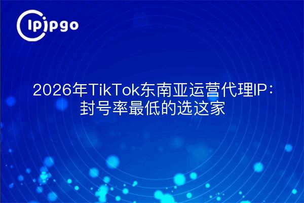 2026年TikTok东南亚运营代理IP:封号率最低的选这家