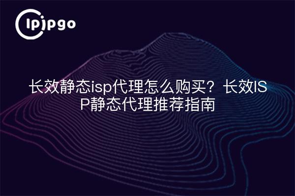 长效静态isp代理怎么购买？长效ISP静态代理推荐指南